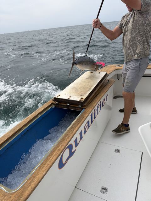 Another tuna swung aboard over Qualifier's name